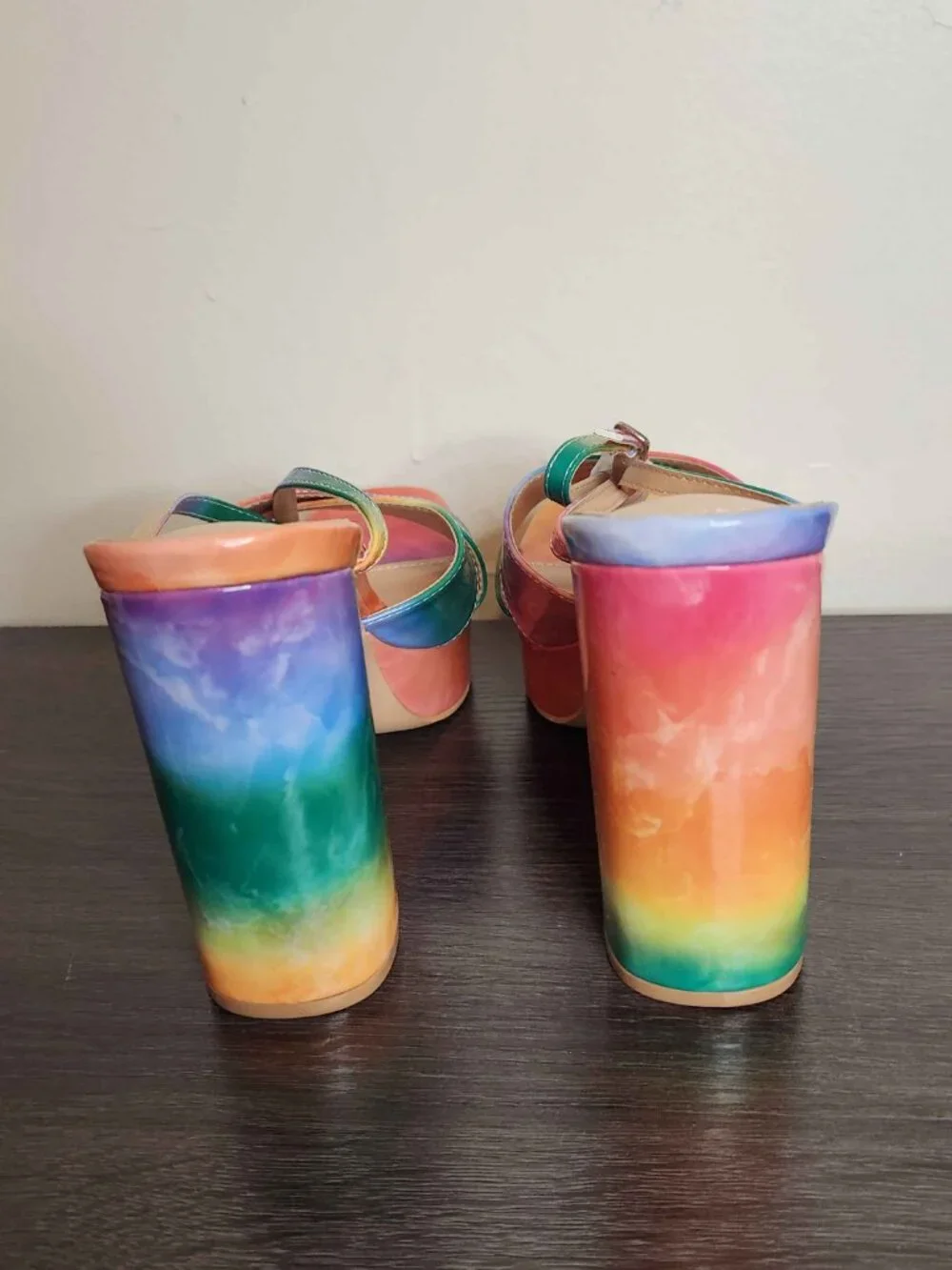 Rainbow heels by Shein